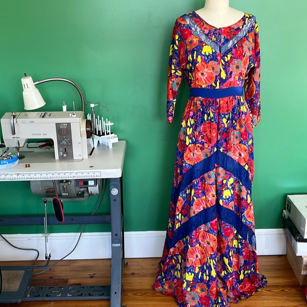 Champagne and Strawberries Maxi Dress